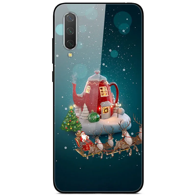 16 Год Рождество чехол для Xiaomi mi 9 Lite CC9 CC9E A3 9T SE закаленного стекла жесткий чехол для Redmi Note 8T 8 7 K20 Pro Бампер - Цвет: 16