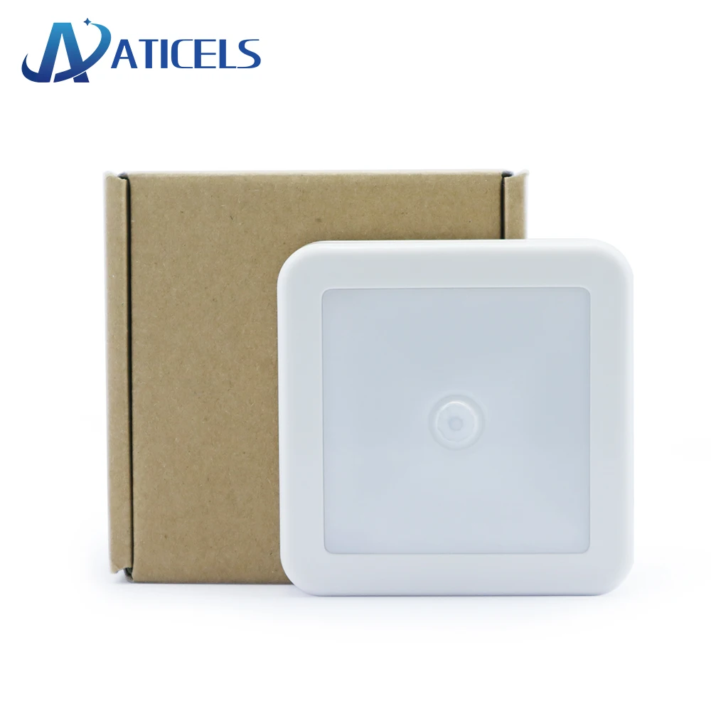 

Rechargeable USB PIR Motion Sensor Night Light 6LED white Light Square for bedroom closets kitchen under cabinet Light