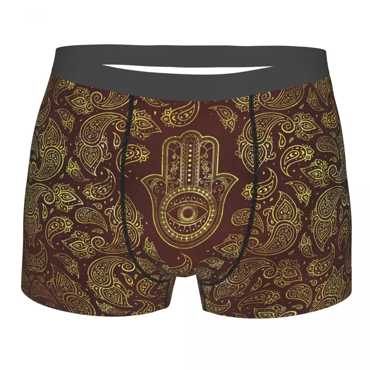 Decorative Hamsa Hand With Paisley Background Underpants Breathbale Panties Male Underwear Print Shorts Boxer Briefs boys and girls unisex western cowboy set cowgirl hat halloween felt drawstring cowboy with paisley bandana for carnival