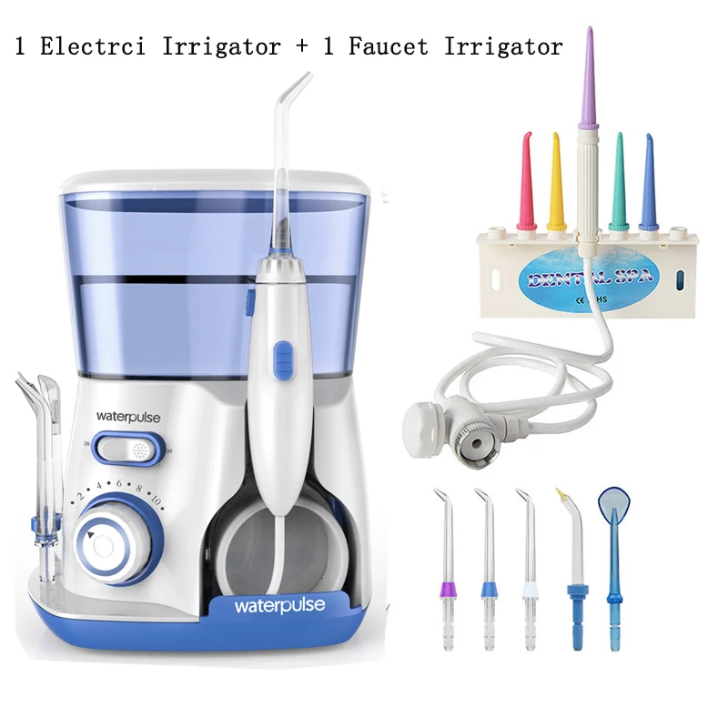 Electric and Faucet Водный Пульс V300 ирригатор для полости рта Стоматологический Ирригатор вода мощный Флоссер стоматологический Флоссер или кран ирригатор для полости рта инструменты - Цвет: Electric and Faucet