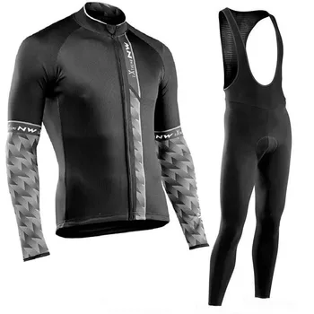 

NW 2019 new Cycling Jersey Set Mountain Racing Bicycle Cycling Clothing Suit Spring Long sleeve Clothes Ropa Ciclismo Hombre C25