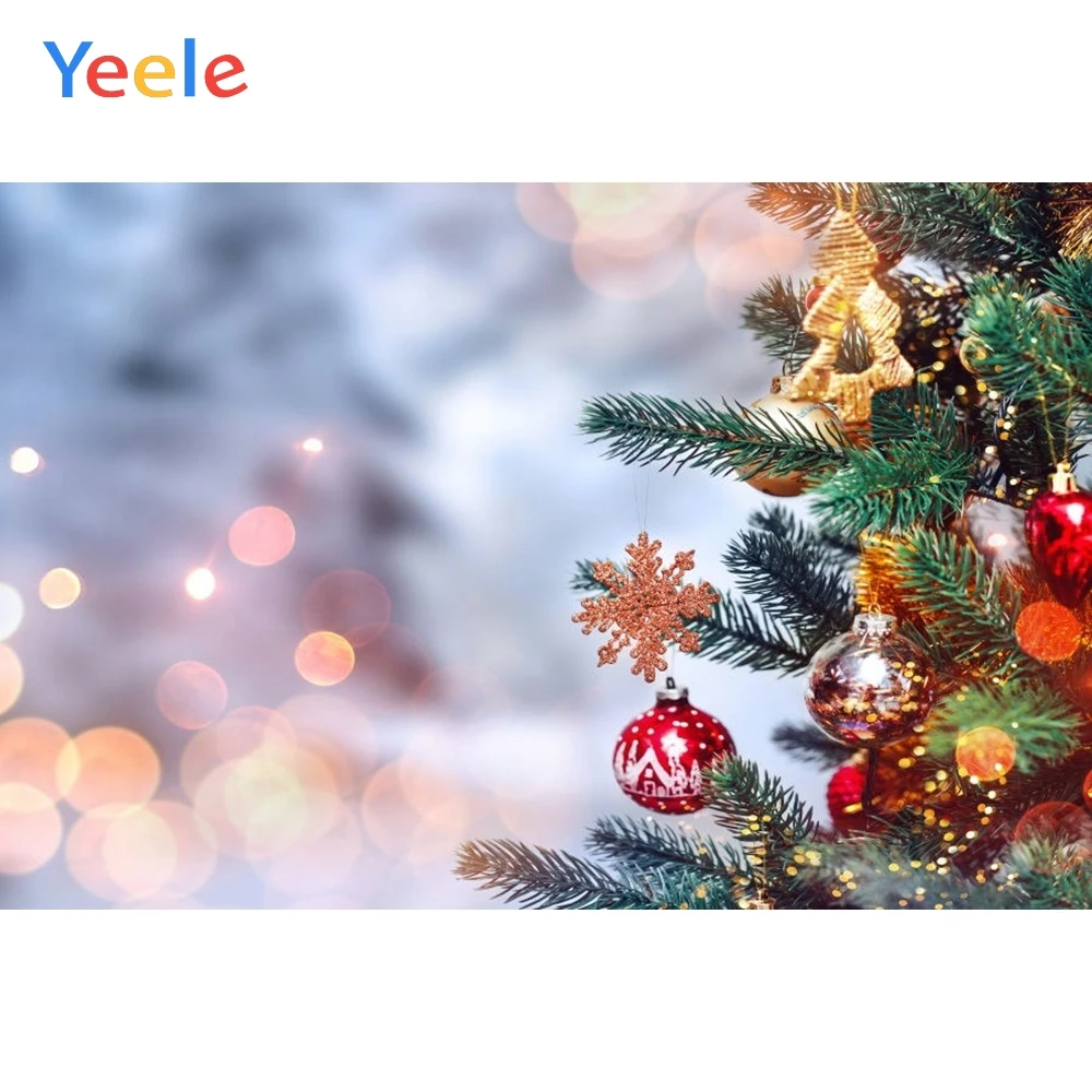 

Christmas Backdrop Happy New Year Light Brokeh Tree Newborn Baby Photography Background For Photo Studio Photocall Photophone