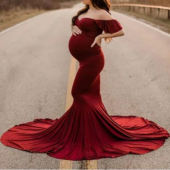 Maternity Dresses For Photo Shoot Maternity Gown Photo Session Props Maxi Dresses For Pregnant Women Clothes Pregnancy Dress