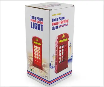 

European-Style British Telephone Booth Desk Lamp Retro Rechargeable LED Adjustable Touch Table Lamp Nightlight Small Ornaments