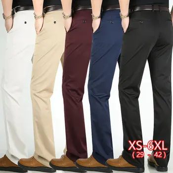 

Men's Casual Pants Summer Thin High Waist Stretch Men's Pants Middle-aged And Elderly Casual Straight Pants Business Trousers