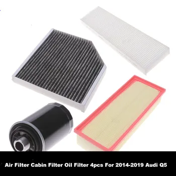 

4PCS Car Air Filter Inner and External Cabin Filter Oil Filter For 2015-2019 Audi Q5