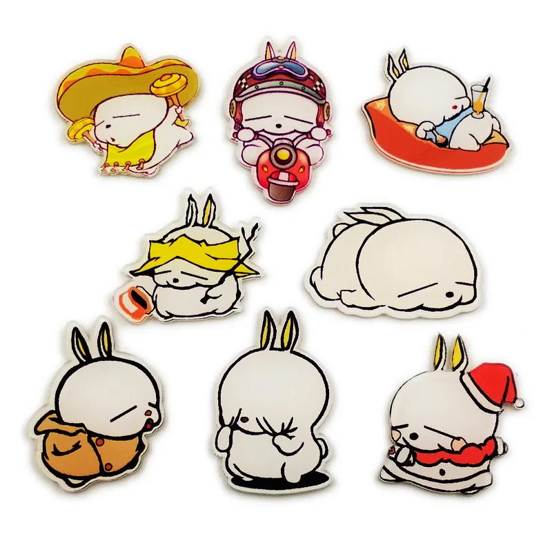 Одежда сумка со значком по индивидуальному заказу стильная футболка с изображением персонажей видеоигр акриловые космического аппарата изгой MacBook кролик брошь