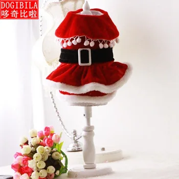 

Christmas Dog changing into Christmas dress European and American dog pet Christmas dress pet Christmas Dress