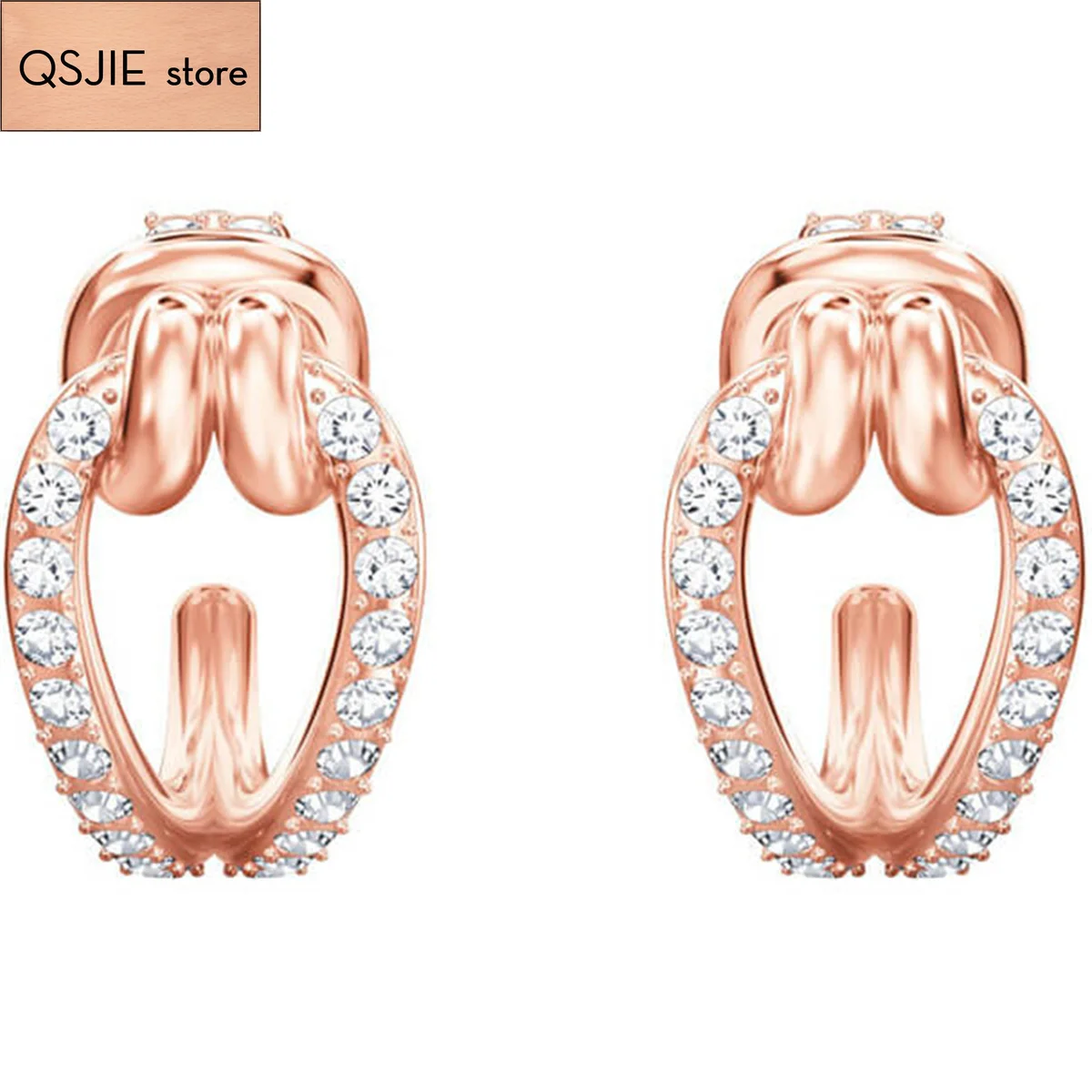 Высокое качество SWA непрерывные твист серьги европейские и американские женские украшения модные серьги