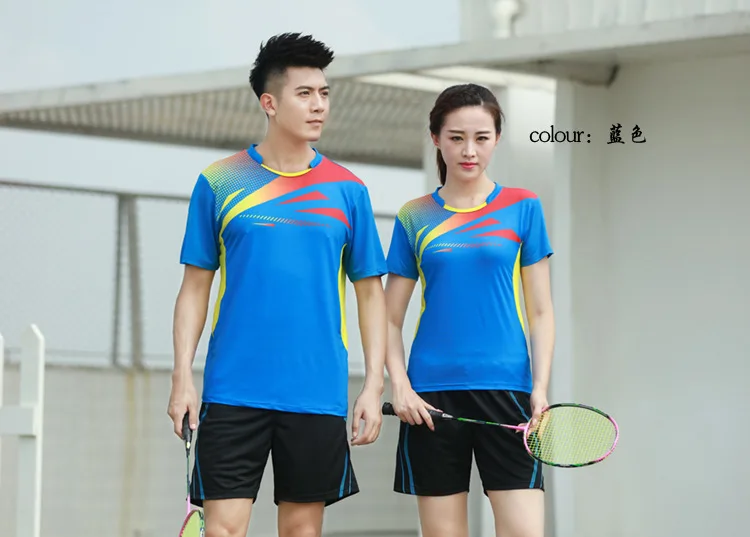 Мужская и женская теннисная рубашка и шорты для бадминтона, быстросохнущая спортивная одежда в полоску, командная форма для матча, тренировочный костюм