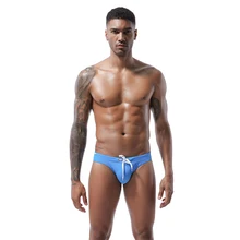 Мужские купальные шорты с низкой талией, без подкладки, купальные плавки, Одноцветный купальный костюм, боксеры, трусы для морского серфинга, гей, Мужская пляжная одежда