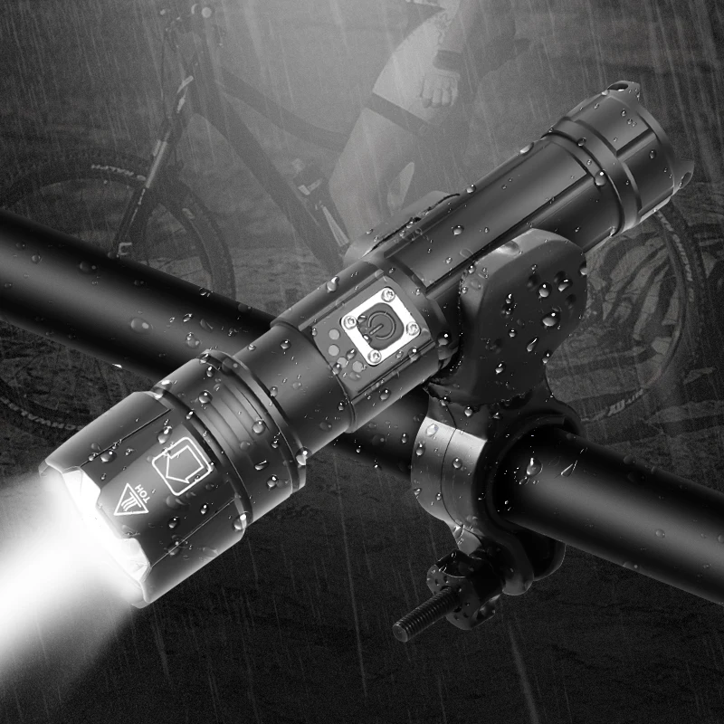 Clearance Brightest XHP70.2 LED Bicycle Flashlight USB Rechargeable Zoomable Bicycle Light Torch use 18650 26650 for outdoor Bike Light 0