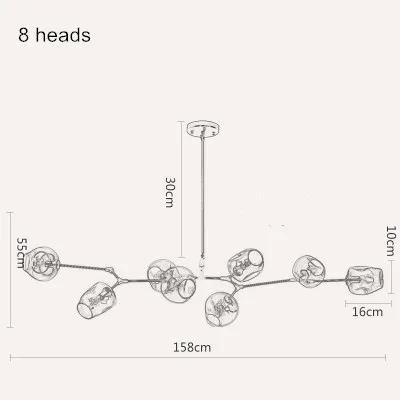Подвесной светильник люстра для кухни лофт декор светильник подвесной светильники - Цвет абажура: 8 heads