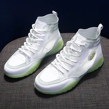

High-top mesh jelly sole shoes for women 2020 new summer breathable white shoes fashion Internet celebrity dad sneakers for