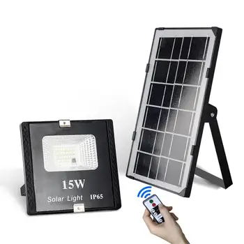 

15W LED Solar Flood Light With Remote Control IP65 Waterproof Dimmable Flood Lamp For Outdoor Use For Garden Yard Park