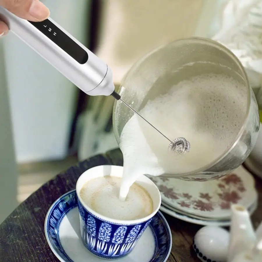 

Handheld Electric USB Charging Eggbeater Milk Frother Mixer Foamer Blender Kitchen Utensil Household Use