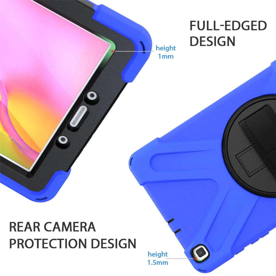 Tab A 8,0 сверхмощный прочный противоударный чехол 360 Поворот Kickstand/рука+ шейный ремешок для samsung Tab A 8,0 SM-T290 T295 T297