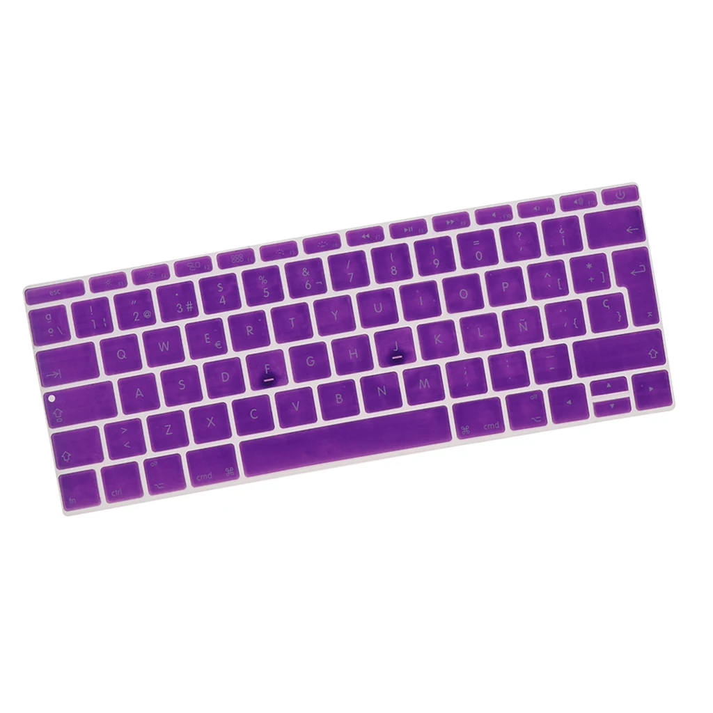 Soft-Touch Thin Waterproof Washable Silicone Keyboard Protector Spanish Phonetic Keyboard Film European Fits for 12inch Macbook