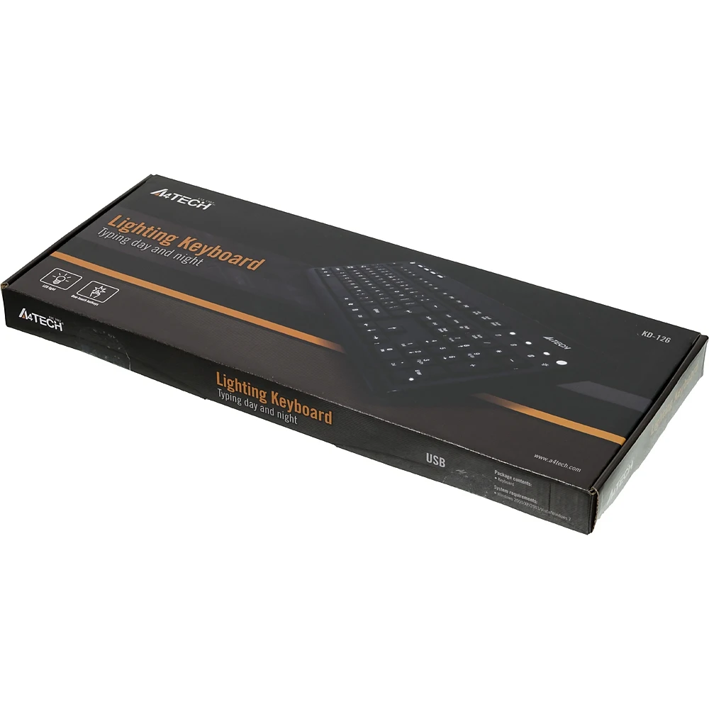 Клавиатура A4 KD-126-2 черный USB slim Multimedia LED
