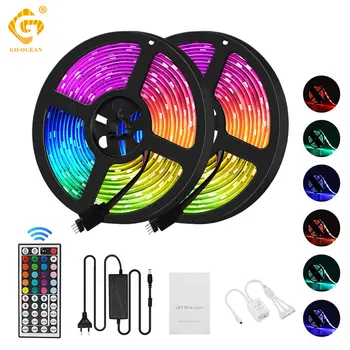 

RGB LED Strip Light SMD5050 5M 10M Waterproof Tape DC 12V Flexible Ribbon Led lights Strip Lamp with IR Remote Controller