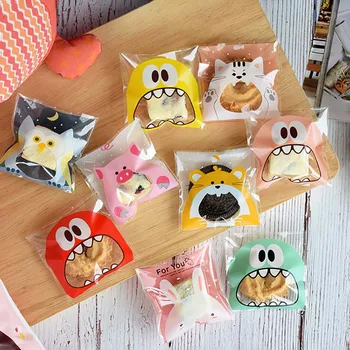 

Cartoon Plastic Candy Bag Teech Mouth Monster Wedding Birthday Cookie Candy Gift Packaging Bags for Biscuits Party Favors Decor