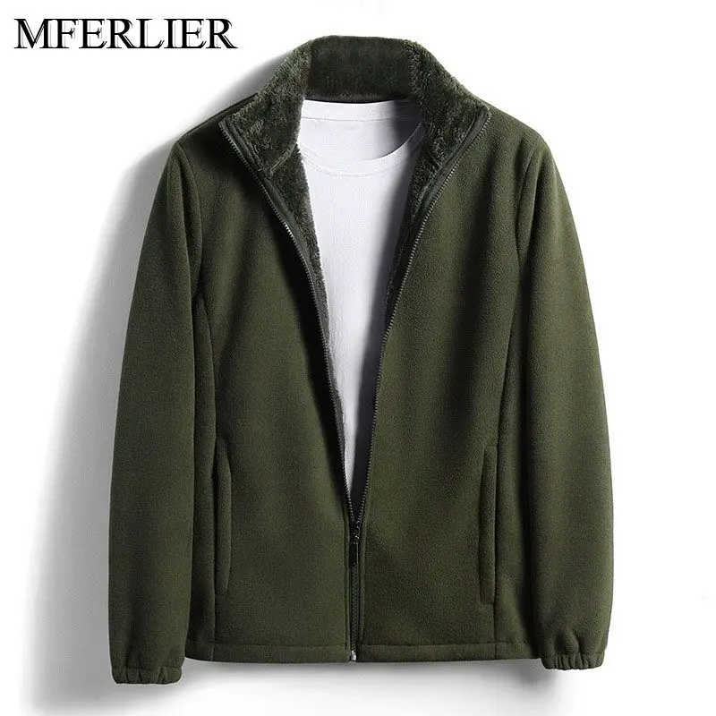 

Winter Plus size jackets men 5XL 6XL Bust 130cm Fleece Thick long sleeve jackets men 4 colors