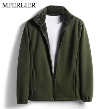 

Winter Plus size jackets men 5XL 6XL Bust 130cm Fleece Thick long sleeve jackets men 4 colors