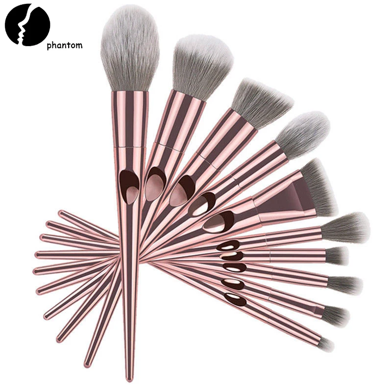 

10pcs Professional Champaign Gold Makeup Brushes Thumb Print High Quality Eye Shadow Eyebrow Lip Powder Foundation Make Up Brush