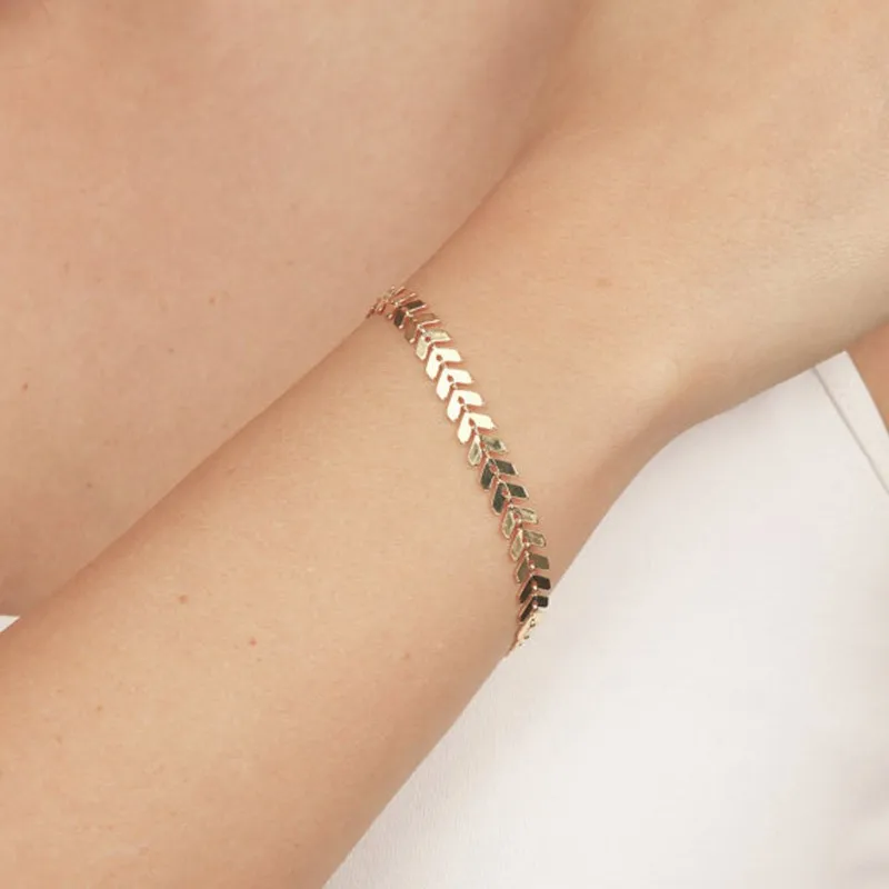 

Simple Punk Arrow Sequins Bracelets Bangles Snake Bone Aircraft Chain Bracelet Bangle Jewelry For Women