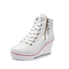 Women Hidden Wedge Invisible Heel Canvas Shoes Female Wedge Side Zipper Increased Casual High  Breathable Platform Sneakers ► Photo 2/6