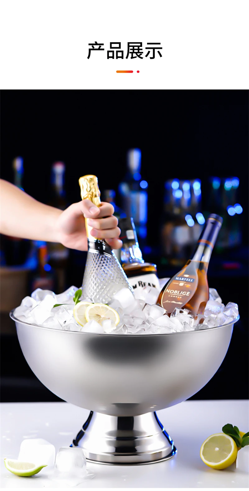 Aixiangru 13.5L Ice Bucket weinkühler Wine cooler Eis Eimer Mit Deer Kopf Griff Bier Whiskey Edelstahl Champagner Becken Bar Zubehör – Detail 8