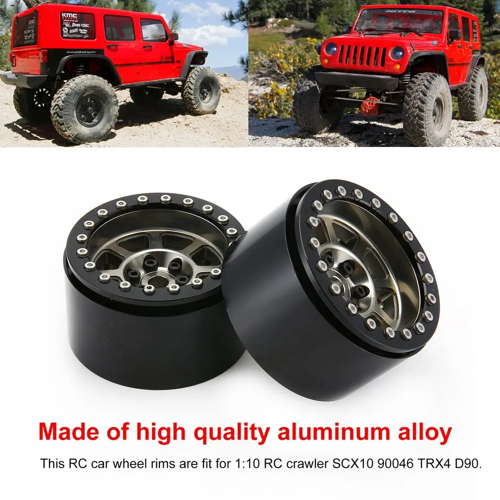1 пара/2 пары сплав 2,2 ЧПУ Beadlock колеса диски для 1/10 RC Гусеничный осевой SCX10 SCX10 II 90046 Traxxas TRX4 D90 CJGLG0020