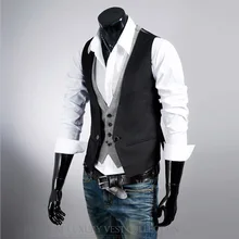 Agent England Slim Fit Mock Two-Piece Men Waistcoat Within Plaid Design Trend of Fashion Waistcoat A060
