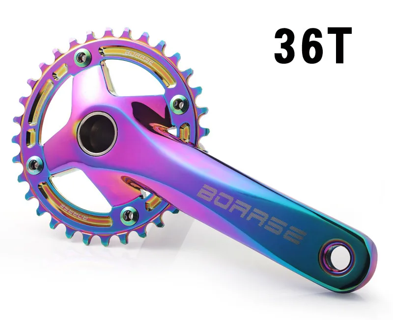 Crankset-36T disc BOARSE с вакуумным покрытием велосипедная кривошипная цепь 104BCD mtb шатун 170 мм горный велосипед узкая широкая цепь титанирование - Цвет: Crankset-36T disc