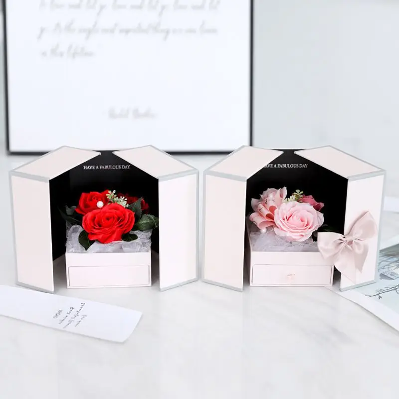 Различные стили розы цветы ароматическое мыло для ванной тела лепесток Парфюмированное Мыло с бантом упаковочная коробка креативный подарок на день Святого Валентина