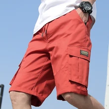 Рабочие шорты летние мужские повседневные шорты с карманами в стиле хип-хоп мужские уличные шорты для бега мужские повседневные пляжные шорты Бермуды