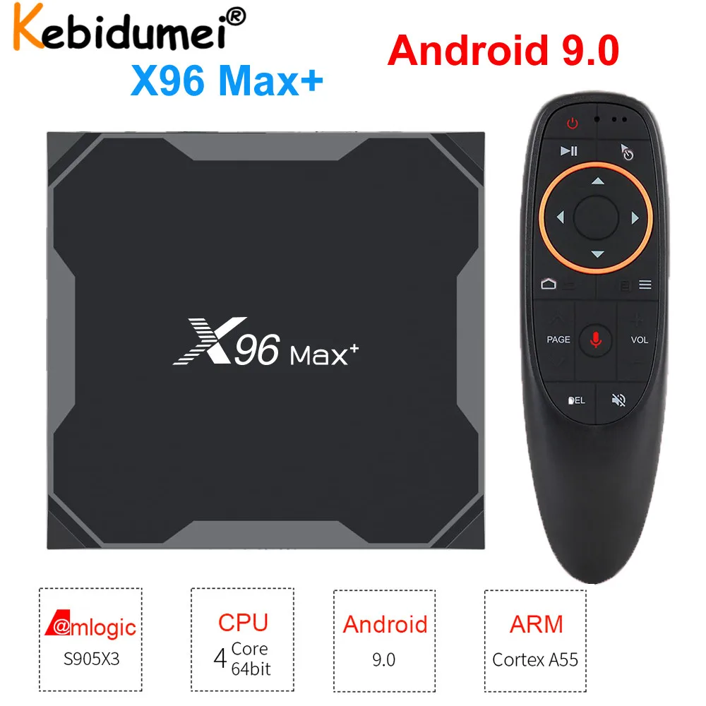ТВ-приставка X96 Max Plus Android 9 0 Amlogic S905x3 8 K умный медиаплеер 4 Гб 32 ГБ/64 ГБ Wi-Fi Bluetooth
