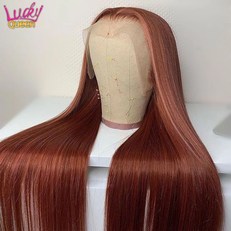 Wig Rambut Lurus Brasil Wig Rambut Manusia Warna Coklat Kastanye Wig Rambut Manusia Bagian Depan Renda 13x6 Telah Ditanami Untuk Wanita Rambut Manusia Renda Wig Aliexpress