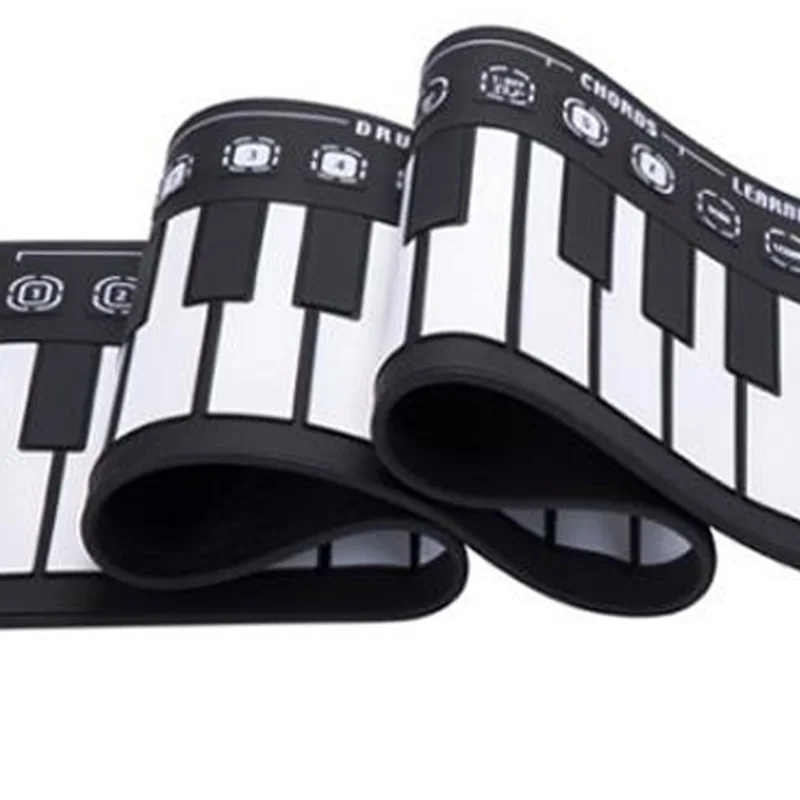 49-Key Folding Hand Roll Piano Silicone Portable Hand Roll Piano Children's Beginner Electronic Piano