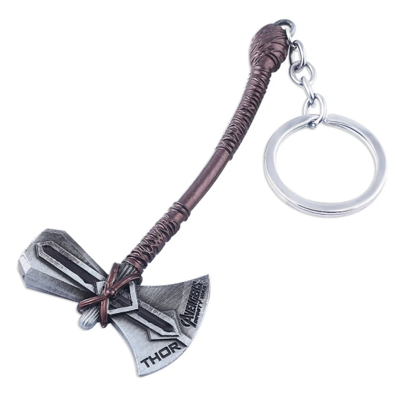 Кепка тайн брелок с героями Marvel кольцо Мстители брелок, Тор Брелок для ключей в форме молотка аниме брелок Железный человек брелок Кепка брелок женский металлический - Цвет: Thor 8