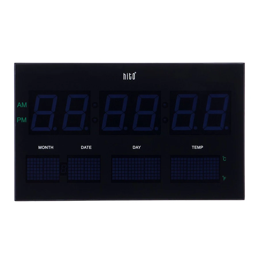  Large Digital Wall Clock Modern Design Large LED Screen Temperature Calendar Clock Oversize Time Cl - 4000149020500