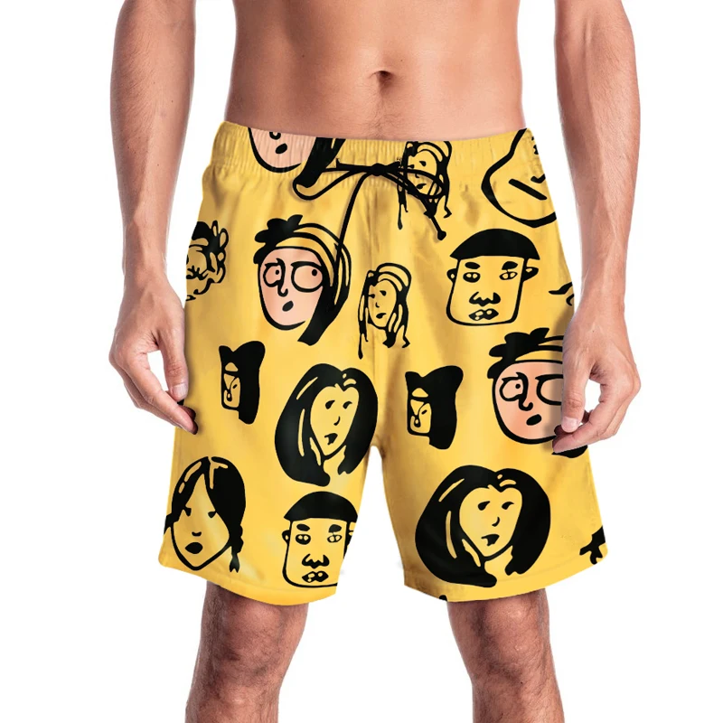 Seller Men's Quick-dry Beach Shorts Summer Beachwear with Eco-friendly Pattern Printing Surfing Board Briefs
