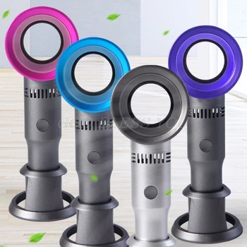 

Mini Portable Handheld Bladeless Fan USB Rechargeable Leafless Cooling Fan Cooler with 3 Speed Level Drop Shipping