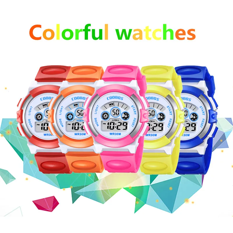 Digital Watch Garcon Waterproof Kids Children Montre Clock Boys Enfant Gift Sports Alarm