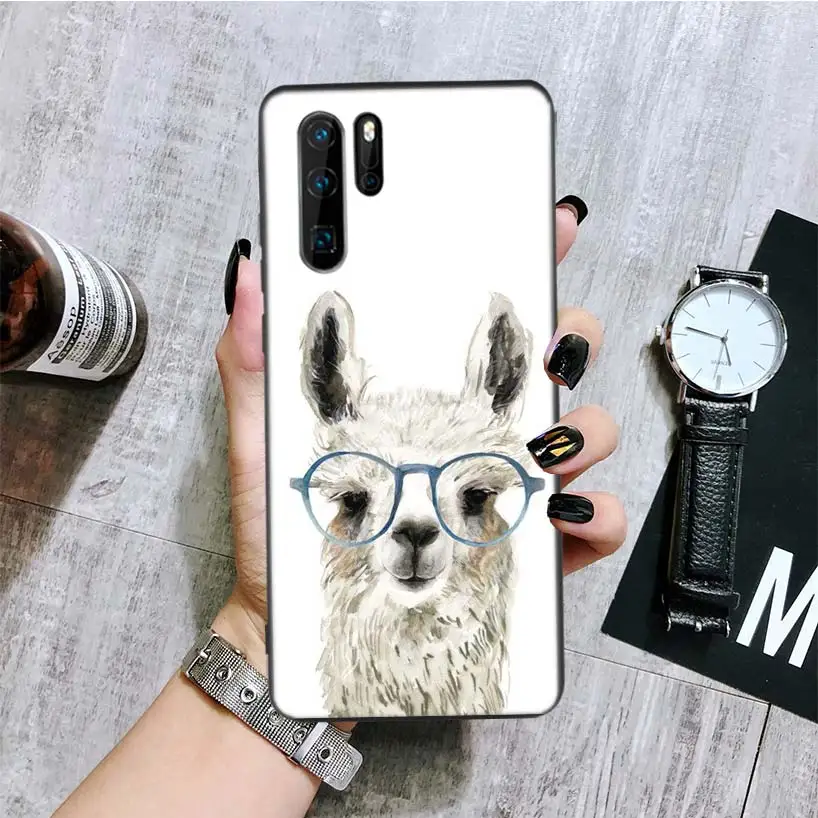 BA136-6 Lama Llama Alpacas черный чехол для телефона huawei mate 30 20 10 P30 P20 P10 Pro Lite P Smart Z роскошный Coque Shell - Цвет: BA136-6