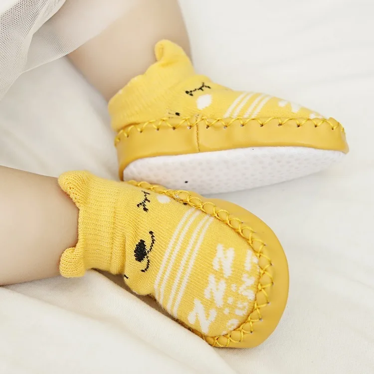 Обувь для малышей; носки с героями мультфильмов для малышей; Детские домашние носки-тапочки; нескользящие носки для малышей; мокасины; Тапочки - Цвет: YEAH ll