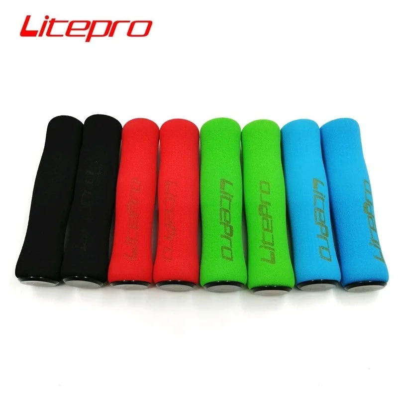 Litepro Bicycle Grips bicycle handlebar grips bike handlebar grips bike handle grips 22.2mm 120mm Comfort Sponge Grips Folding Bike MTB Mountain Bike Cycling Bicycle Parts