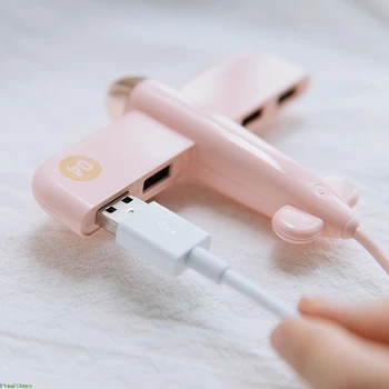 

3 colors Airplane shape waterproof 4-port USB 2.0 HUB Splitter 4 in 1 Converter HUB USB Splitter