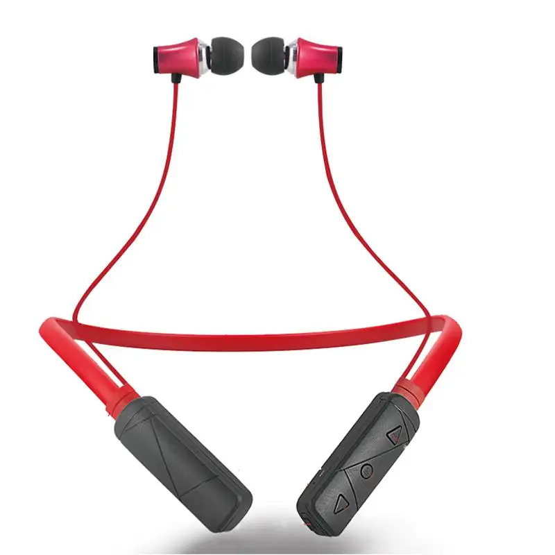 HWS-610 Bluetooth наушники с басами, Спортивные Беспроводные наушники с микрофоном, магнитная стереогарнитура Для iPhone xiaomi - Цвет: Красный