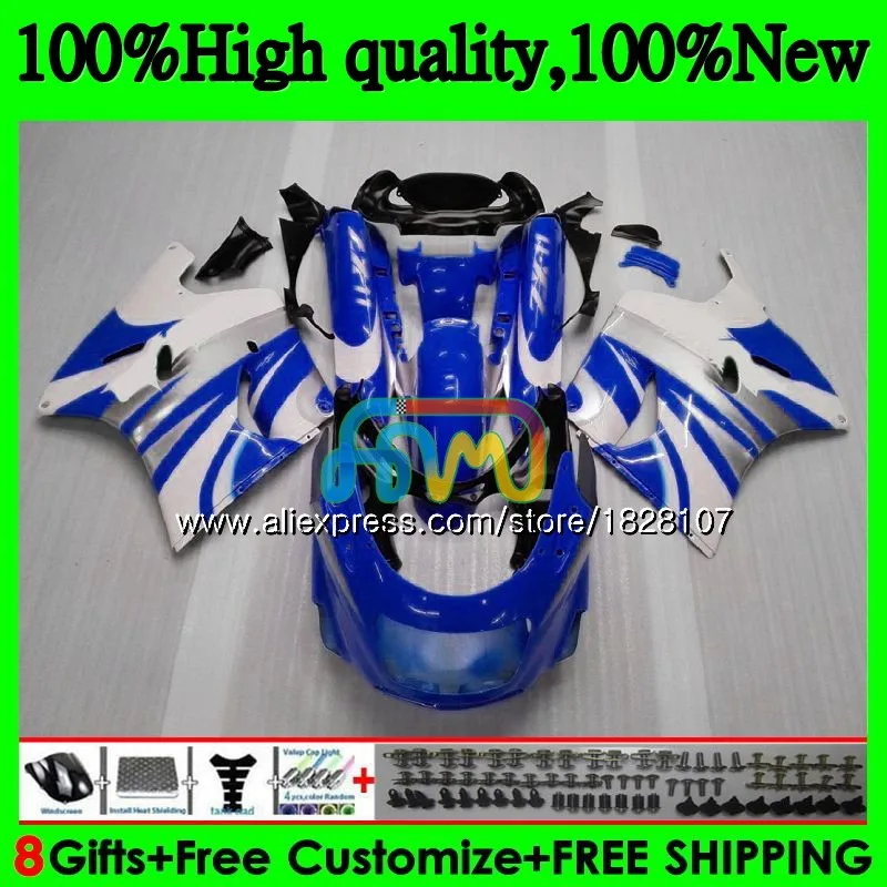 ZX-11 для KAWASAKI ZX11 ZX-11R ZZR 1100 ZX 11R 8BS. 66 ZZR1100 ZX11R 93 94 95 синий белый 96 97 1993 1994 1995 1996 1997 обтекатель